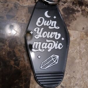 Black Keychain with White Design Inspirational Motivational Motel Key